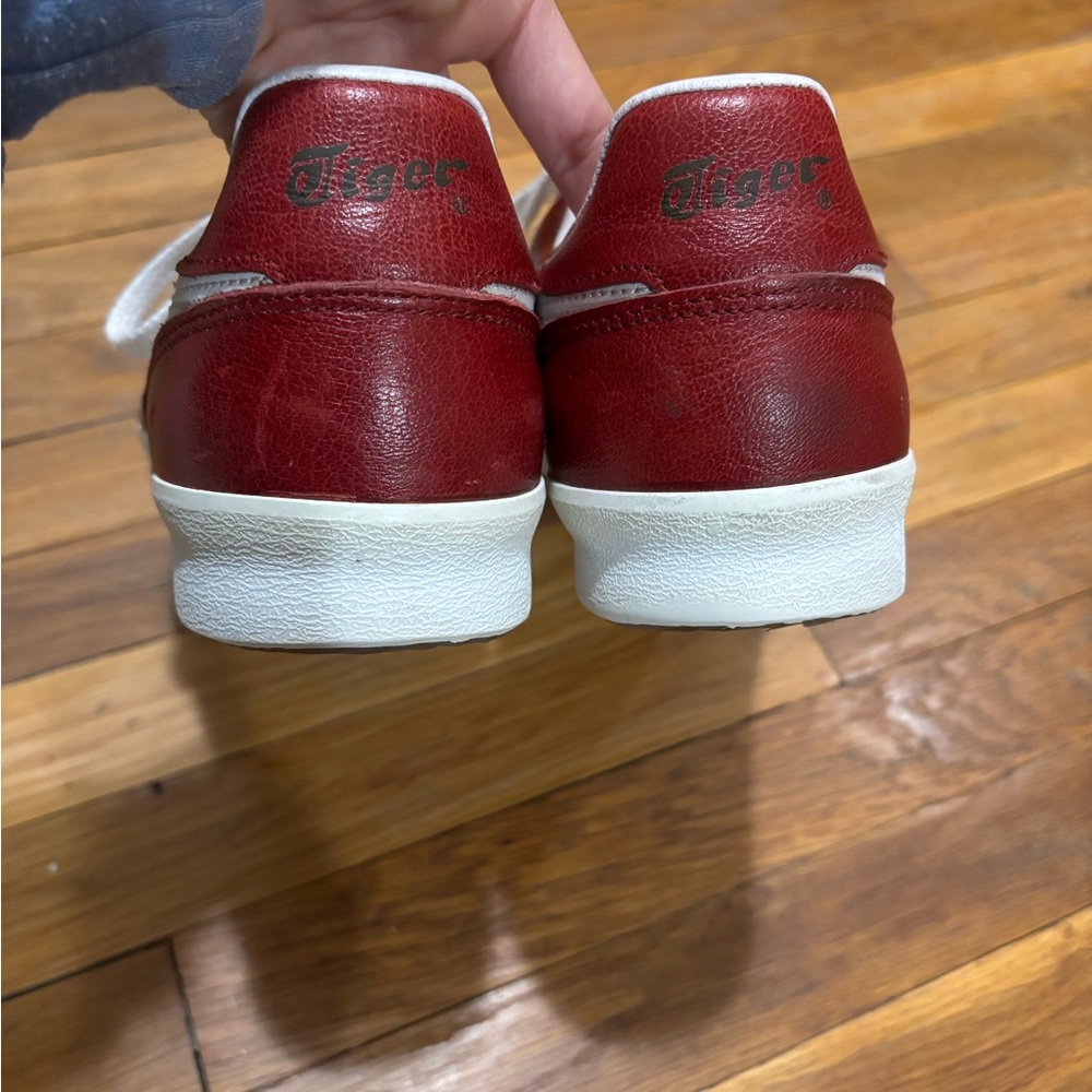 Red Leather Japanese onitsuka tiger asics sneakers men’s - Picture 9 of 12